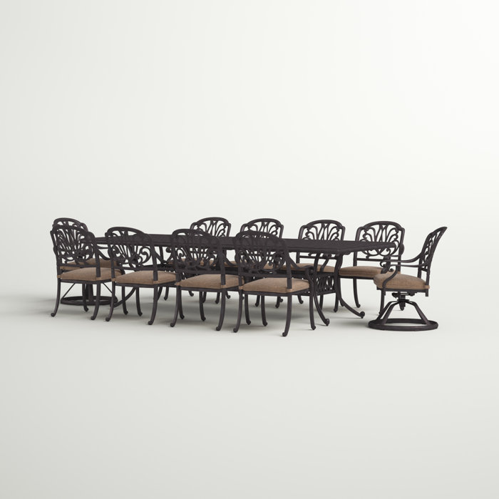 Three Posts™ Chatsworth 11Piece Patio Dining Set with Cushions and 46